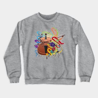 Grunge Violin Illustration Crewneck Sweatshirt